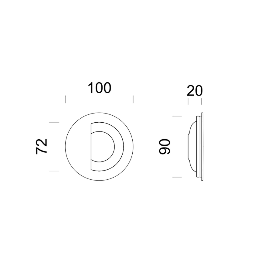 Paire de Poignées de portes encastrées Rondes Fermeture magnétique