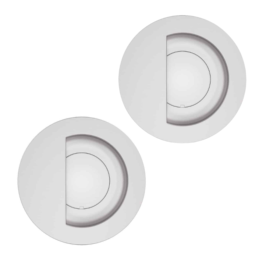 Paire de Poignées de portes encastrées Rondes Fermeture magnétique