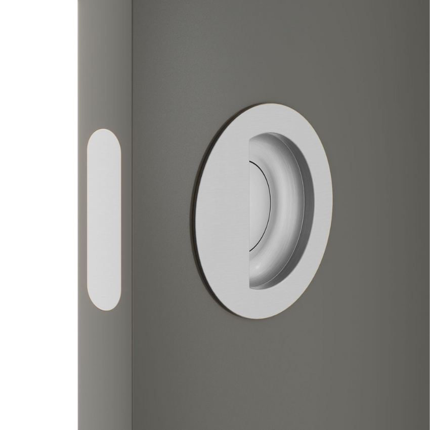 Paire de Poignées de portes encastrées Rondes Fermeture magnétique