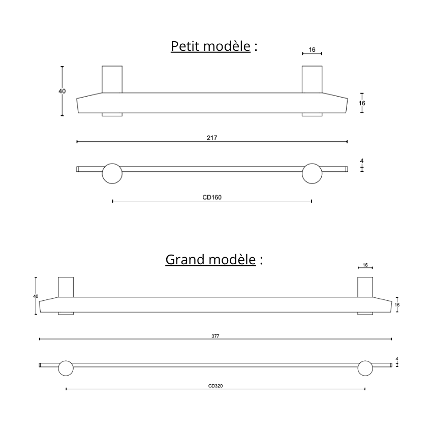 Poignée de meuble Tense