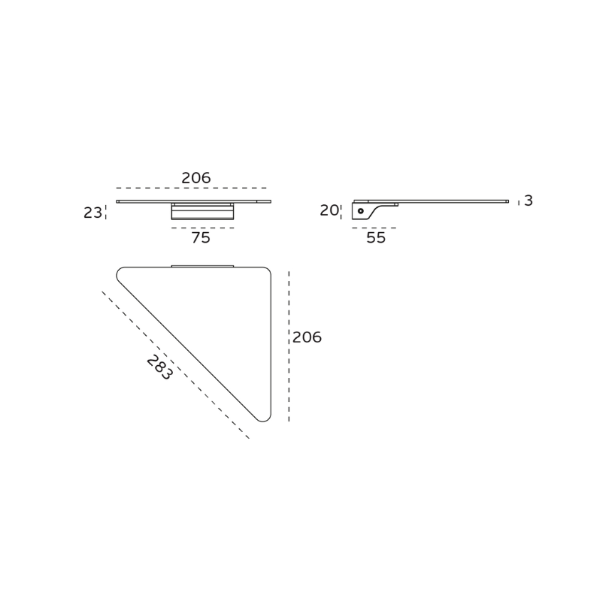 Tablette d'angle de salle de bains Clara