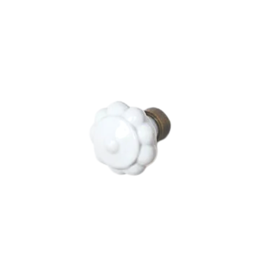 Bouton de meuble Alix D. Reynis Boule Porcelaine Laiton