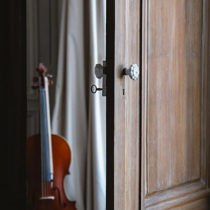 Paire de boutons de portes Alix D. Reynis Boule Porcelaine Laiton