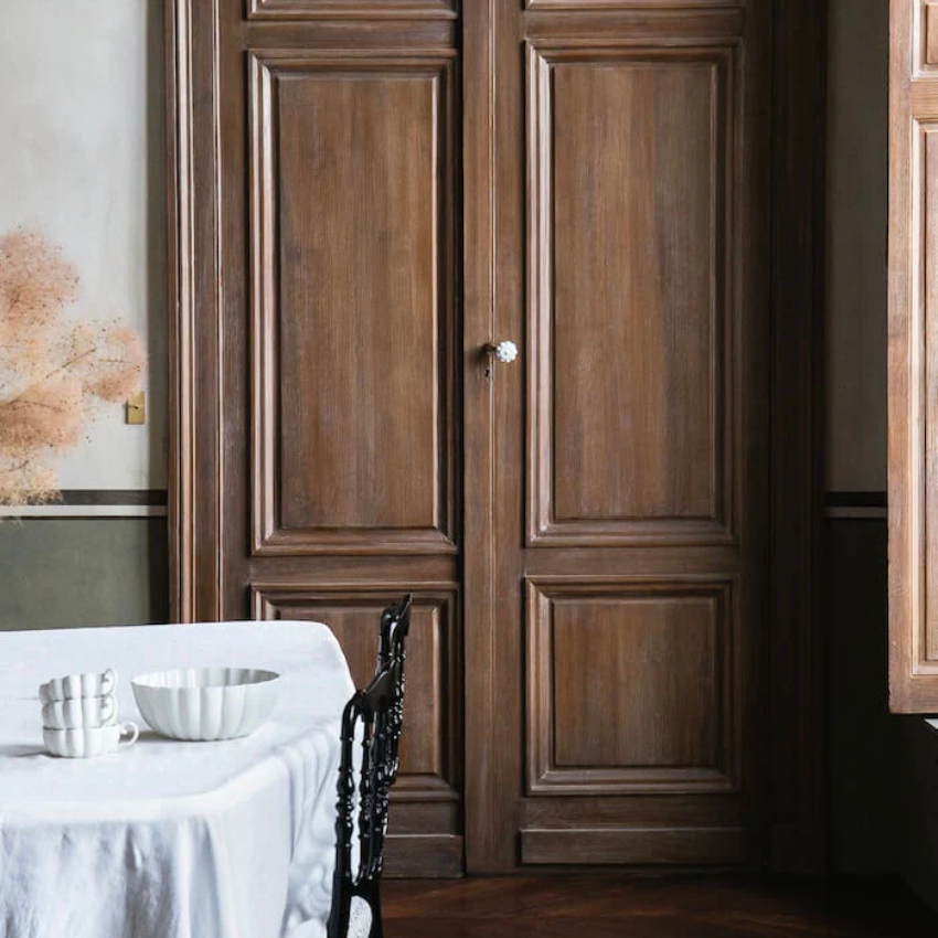 Paire de boutons de portes Alix D. Reynis Boule Porcelaine Laiton