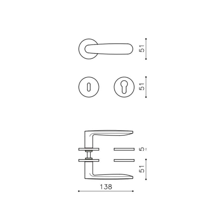 Paire de poignées de portes Brera
