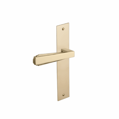 Paire de poignées de portes Laurette Plaques rectangulaires Laiton Paire de poignées de portes Laurette Plaques rectangulaires Laiton