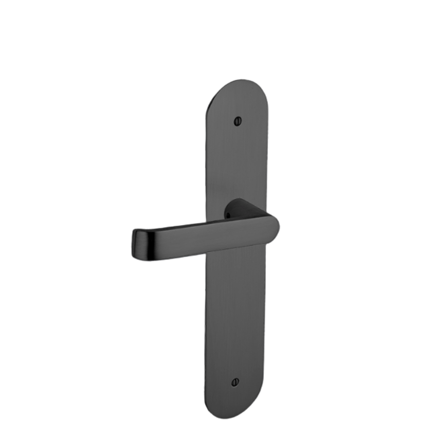 Paire de poignées de portes Madeleine Plaques ovales Laiton