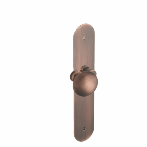 Paire de poignées de portes Bordelaises Plaques ovales Laiton Pair of Bordeaux door handles Oval brass plates