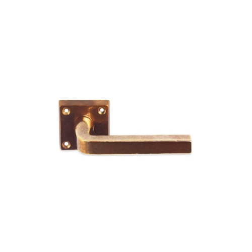 Paire de poignées de portes Milano rosaces carrées Bronze Paire de poignées de portes Milano rosaces carrées Bronze