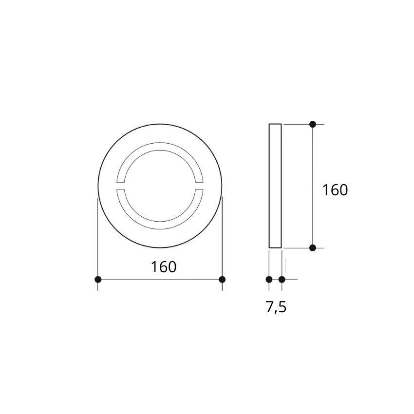 Grille d'aération Nahé ronde en verre 160 x 160mm