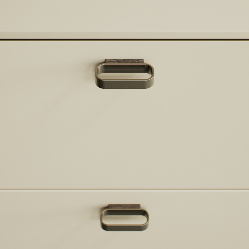 Poignée de meuble Larau bois de chêne et zink