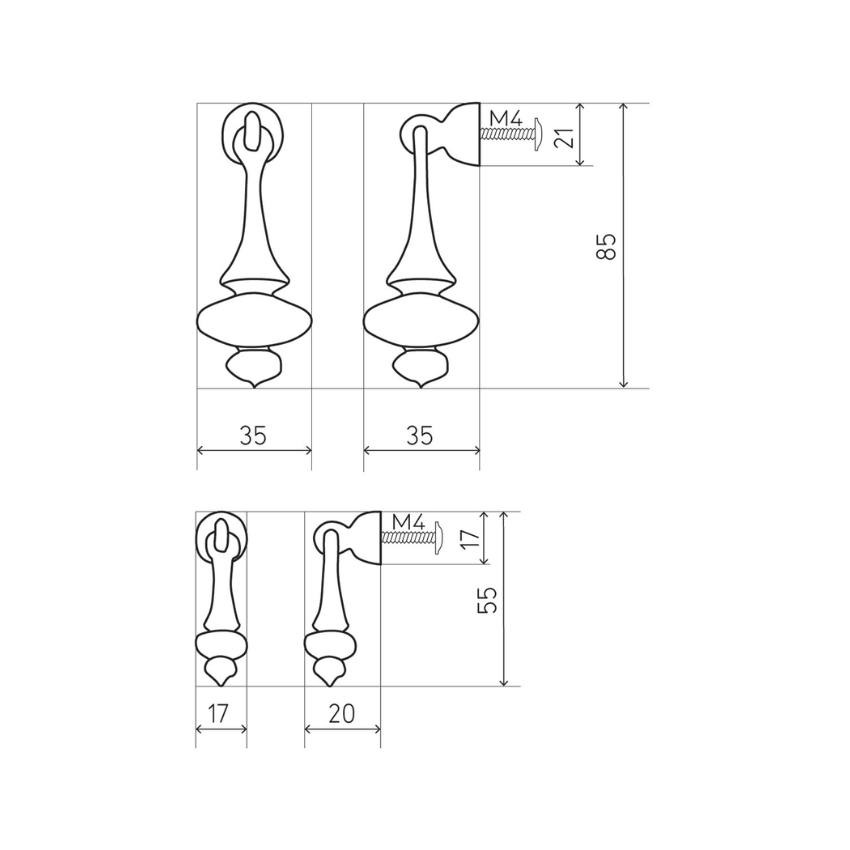 Bouton de meuble Pendule Bronze