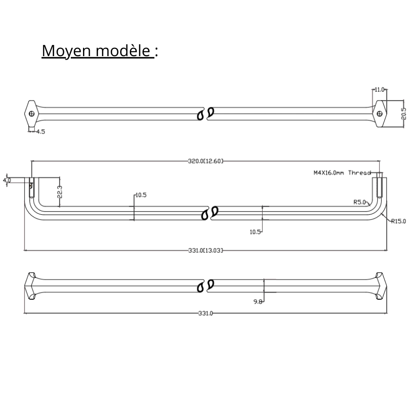 Poignée de meuble Pythagore Laiton massif