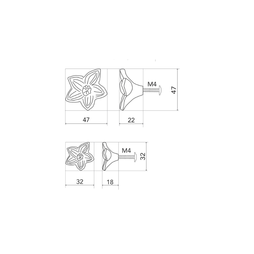 Bouton de meuble Amaryllis Bronze