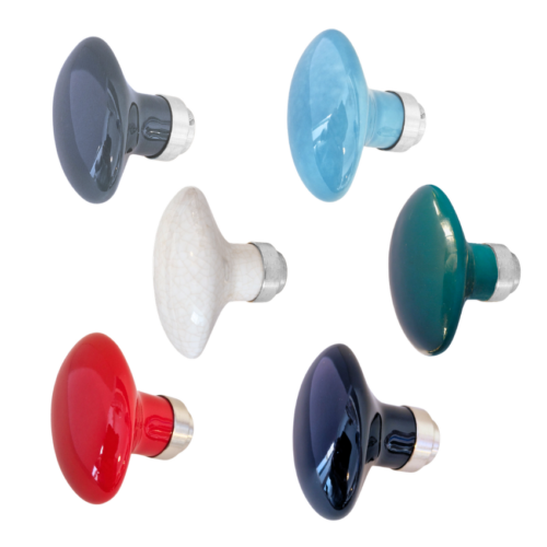 Bouton de Porte Olive Porcelaine de Limoges Base nickel Bouton de Porte Olive Porcelaine de Limoges Base nickel
